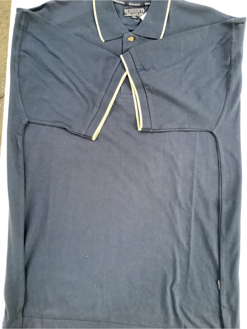 “Elegante” Navy Polo with Contrast Trim